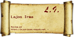 Lajos Irma névjegykártya